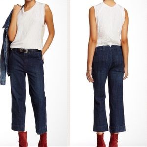 Free People NWT Vincent Wash Straight Crop jeans